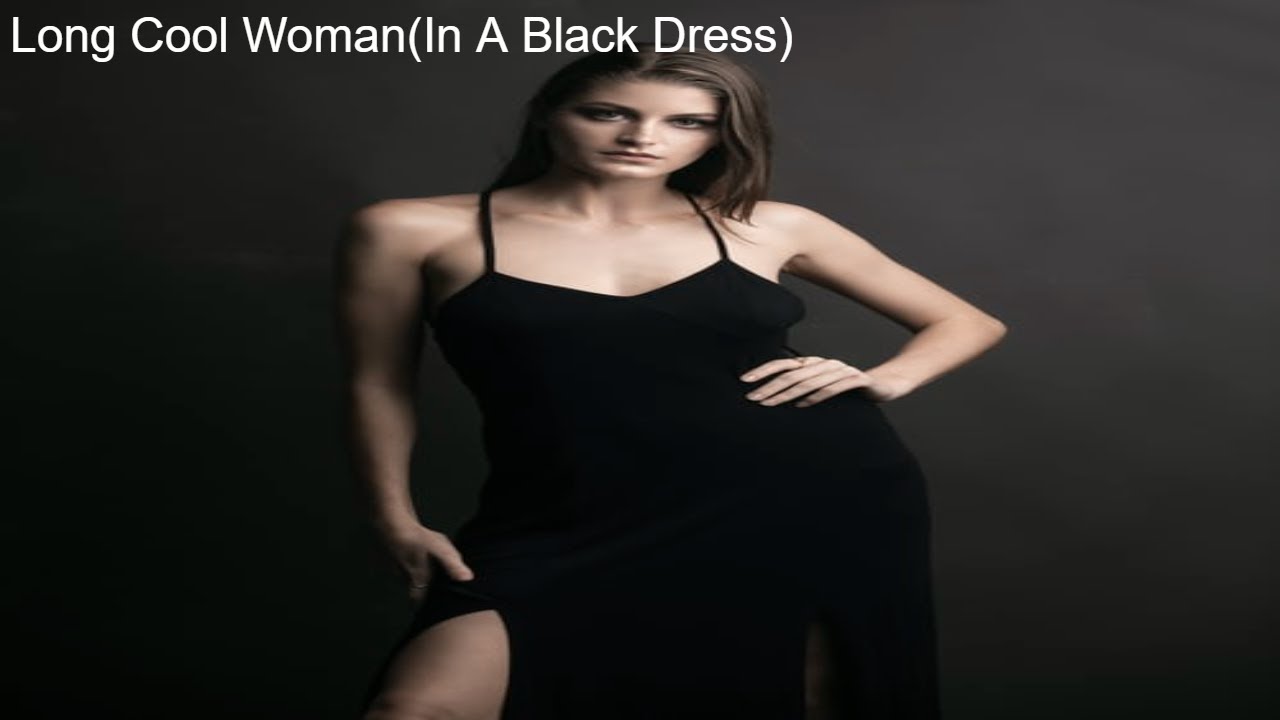 long tall woman in a black dress